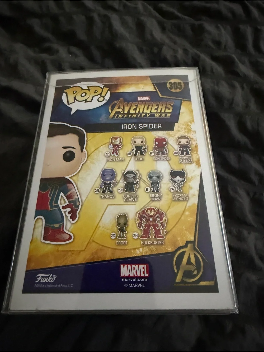 Funko Pop! Iron Spider #305 Unmasked BoxLunch Exclusive Infinity War
